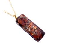Lisa MGPL13 Pendentif en verre de Murano avec feuille d'or Venise Italie 3 x 1 cm
