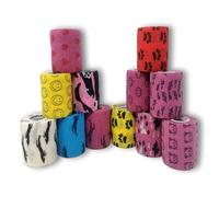 LisaCare Lot de 12 pansements cohésifs de 7,5 cm pour les premiers secours, la main et la cheville entorse et le gonflement (mélange de motifs filles)