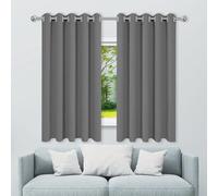 LISANSAN 1 Pièces Rideaux Occultants 180 x 115 cm 100% Lumiere Bloquer Anti Chaleur, Anti-UV avec Oeillets Rideaux Modernes Installation Facile pour Maison Chambre, Gris Foncé