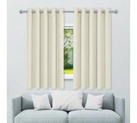 LISANSAN 1 Pièces Rideaux Occultants 560 x 245 cm 100% Lumiere Bloquer Anti Chaleur, Anti-UV avec Oeillets Rideaux Modernes Installation Facile pour Maison Chambre, Beige