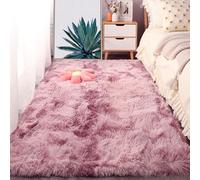 LISANSAN Tapis de Salon 80 x 140 cm Antidérapant Shaggy Intérieur Chambre d'enfant Antidérapant, Moderne, Moelleux, pour Décoration de Salon, Chambre à Coucher, d'enfant, Rose Pourpre