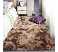LISANSAN Tapis Salon Shaggy 230 x 400 cm Lavable en Machine Moquette Chambre Lavable pour Décoration de Salon, Chambre à Coucher, d'enfant, Marron