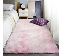 LISANSAN Tapis Salon Shaggy 290 x 340 cm Lavable en Machine Moquette Chambre Lavable pour Décoration de Salon, Chambre à Coucher, d'enfant, Rose Clair