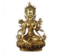 LISAQ Bouddhisme tibétain cuivre Vert Tara Dieu déesse Kwan-Yin Bouddha Statue Sculpture