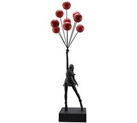 LISAQ Luxueux Ballon Fille Statues Banksy Ballons Volants Fille Art Sculpture résine Artisanat décoration de la Maison Cadeau de noël 57 cm