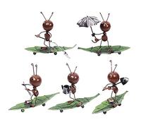 LISAQ Mini Mignon Fourmi Statue Bureau Salon Fer élégant Table décoration Chambre Fourmi Figurine modèle Maison Ornement (5 pièces)