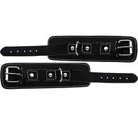 Lisaro Sangle de Pied réglable en Cuir véritable rembourré Extra Doux de Haute qualité avec Boucle de Pied en Cuir synthétique Idéal pour Toutes Les tractions de câbles. Livré par Paire.