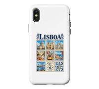 Lisboa Lisbonne Portugal Vintage Voyage Collage Ville Monuments Coque pour iPhone X/XS