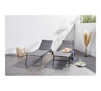 Lisboa - Lot De 2 Transats Aluminium Gris Foncé Gris