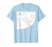 Lisbon Portugal Subway Train Railway - Souvenir Route Map T-Shirt