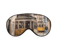 Lisbon Tram Masque de sommeil anti-lumière confortable et doux avec bande élastique, convient pour homme et femme, convient pour voyager/dormir