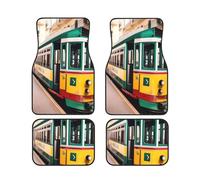 Lisbon Tram Motif imprimé Accessoires de véhicule Tapis de sol 4 pièces Tapis de sol Protection Vans, berlines camions