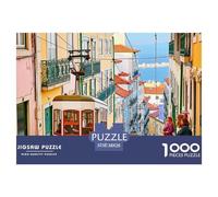 Lisbon Tram Scene Papier Épais Et Solide Parfait pour Renforcer Les Capacités Cognitives, La Mémoire Et La Concentration Mentale 38x26cm/1000pcs