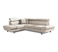 Lisbona - Canapé d'angle convertible - 5 places - Gauche - Beige Beige G