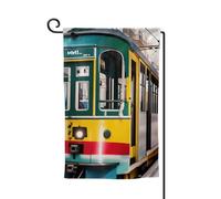 Lisbonne Drapeau de bienvenue imprimé tram Décoration extérieure Jardin Patio Drapeau 30,5 x 45,7 cm Plusieurs formes