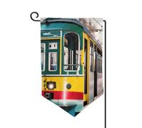 Lisbonne Drapeau de bienvenue imprimé tram Décoration extérieure Jardin Patio Drapeau 30,5 x 45,7 cm Plusieurs formes