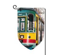 Lisbonne Drapeau de bienvenue imprimé tram Décoration extérieure Jardin Patio Drapeau 30,5 x 45,7 cm Plusieurs formes