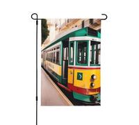 Lisbonne - Drapeaux décoratifs à motif de tram pour l'extérieur, décoration de jardin double face pour toutes les saisons