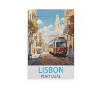 Lisbonne Portugal，1000 Pièces Puzzle en Bois Créatif Difficile Grand Puzzle Éducatif Anti-Stress Jouets pour Adultes Enfants Cadeau De Divertissement（75x50cm）-FU21