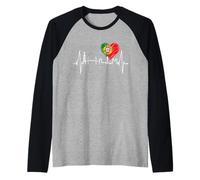 Lisbonne Skyline Heartbeat Heart Lisboa Fan I Love Portugais Manche Raglan