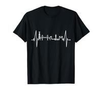 Lisbonne Skyline Heartbeat Heart Lisboa Fan I Love Portugais T-Shirt