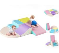 Lischwert Blocs de mousse Équipement Zone Souple Formes Activité Jouets multicolores pour les tout-petits (JM301-Macaron)
