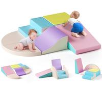 Lischwert Lot de 6 Grands Blocs de Construction en Mousse pour Enfants - Blocs de Construction géants - Kit de château - Multicolore