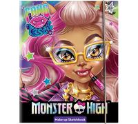 LISCIANI - MONSTER HIGH - Carnet d'Activités Maquillage et Coloriages - Fantastic Make Up - Pour Enfants dès 6 Ans - 44 Pages - Comprend Carnet de Croquis avec Trousse de Maquillage & Miroir