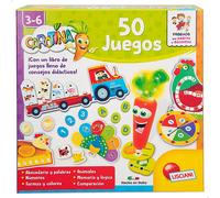 ColorBaby Lisciani - Carotina 50 Jeux - Jeu de société - Stylo électronique Parlant - Panneau Double Face - 55 jetons, 24 Cartes mémo, 10 Puzzles, Maxi Affiche, 3 Ans, 47620