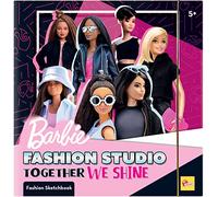 Lisciani - Barbie Ensemble Nous Brillons - Carnet de Croquis - Dès 4 Ans | Studio de Mode avec Modèles à Habiller - Feutres de Couleur Inclus - Jeu Créatif - Concentration et Habileté Manuelle