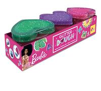 Lisciani, Barbie Glitter Dough Kit D’été, 3 Pots en forme de cœur, Pâte à modeler avec paillettes, Pack 3 x 100 g - Jeu créatif pour les filles à partir de 3 ans - 88836