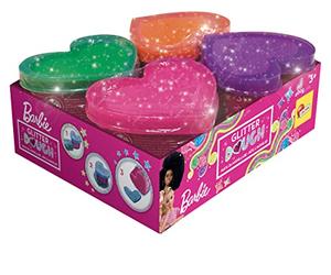 Lisciani, Barbie Glitter Dough Kit de Mode , 4 Pots en forme de cœur, Pâte à modeler avec paillettes, Pack 4 x 100 g - Jeu créatif pour les filles à partir de 3 ans - , 88843