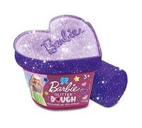 Lisciani - Barbie Glitter Dough, Pots en forme de cœur, Pâte à modeler avec paillettes, 100 g - Jeu créatif pour les filles à partir de 3 ans - 88744