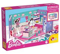 Lisciani - Barbie My Dream Life - My Creative Kitchen - pour Enfants dès 4 Ans - Jeu de Construction et déco - Chambre en Carton, Formes Barbie, Autocollants, kit création - Créativité et motricité