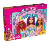 LISCIANI - BARBIE - Puzzle Barbie Licorne - 48 pièces - Pour Enfants dès 4 Ans - 35x25 cm - Puzzle Brillant à Paillettes - Jeu Educatif - Développe Logique