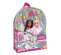 Lisciani - BARBIE Sac à Dos à Colorier - Kit Créatif avec Feutres, Autocollants et Carnet de Couture - Activité Artistique pour Filles Dès 4 Ans - Motricité Fine - Sans Écran - Cadeau Styliste