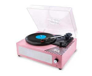Lisciani - Barbie - Tourne-Disque Vinyle en Bois Rétro - Dès 12 Ans | Écouteurs Audio sans Fil Stylés - Étui Graphique Noir & Blanc - Volume Sécurisé - Batterie Rechargeable et Bluetooth Inclus