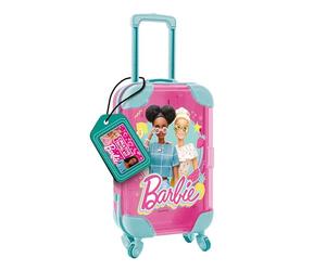 Lisciani - BARBIE - TROUSSE CREATIVE - Kit Loisirs Créatifs Barbie pour Enfants dès 5 Ans - Format Mini Valise - Livret de Coloriages, 4 Feutres, Stickers Pailletés, Diamants adhésifs Inclus
