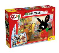 Lisciani - Bing À l'École - Coffret de 2 Puzzles 12 Pièces - Dès 3 Ans | Pièces Épaisses - Jouet Éducatif Dextérité - Deux Modèles à Reconstituer - Format Final 70 x 50 cm, Personnalisation Libre