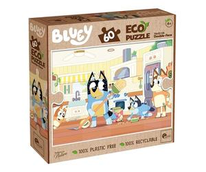 Lisciani - Bluey Licence Officielle - Puzzle Géant 60 Pièces - Dès 4 Ans | Puzzle Enfant en Carton - Verso en Noir et Blanc à Colorier - Concentration, Logique et Observation - Format 70 x 50 cm