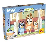 LISCIANI - BLUEY - Puzzle 2 en 1 - 24 Pièces - pour Enfants dès 3 Ans - 35x25 cm - Puzzle Double Face - Verso à Colorier - Développe Réflexion et Dextérité - Jeu Educatif