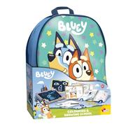 Lisciani - BLUEY - SAC A DOS avec Kit de Coloriages et Dessins pour Enfants dès 3 Ans - Kit Loisirs Créatifs avec Livret Coloriages, Stickers, Feutres et Ardoises Effaçables - Fabriqué En Italie
