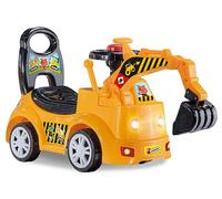 Lisciani - Bulldozer - Porteur Electronique Parlant - Jouet Educatif - Lumières, Sons et Mélodies - Bras Mécanique - Jaune et Noir - De 9 à 36 Mois - Carotina Baby