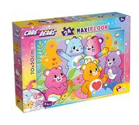 Lisciani - Care Bears Bisounours - Maxi Puzzle 24 Pièces - Dès 3 Ans | Double Face à Colorier - Motricité Fine, Observation & Imagination - Verso en Noir et Blanc - Format Final de 70 x 50 cm