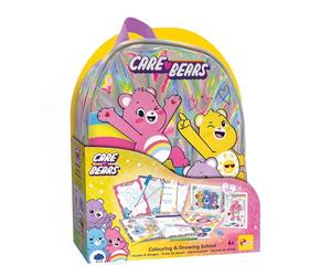 Lisciani - Care Bears Drawing School - Sac à Dos Créatif - Dès 5 Ans | Cahier de Dessin et Coloriage - Ardoises Effaçables et Accessoires - Kit Activités Créatives Portable - Port au Dos Facile