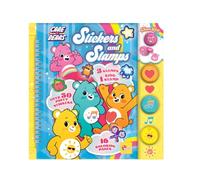 Lisciani - Carnet Coloriage et Tampons Bisounours Care Bears pour Enfants 5+ Ans - Coffret Créatif avec 4 Tampons Exclusifs Dont Un Tampon Bague à Porter au Doigt - Autocollants Relief
