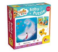 Lisciani - Carotina Baby - 6 Puzzles des Animaux Marins - Dès 1 an | Apprentissage Ludique pour Tout-Petits - Espèces de la Mer à Découvrir et à Nommer - Encastrement Guidé - 4 Pièces par Image