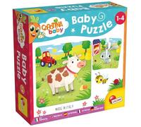 Lisciani - Carotina Baby - 6 Puzzles La Ferme - Puzzles de 4 pièces Pour Enfants de 1 à 4 ans - Jeu Éducatif avec Animaux de La Ferme - Apprentissage Ludique
