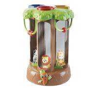 Lisciani - Carotina Baby Happy Savannah - Tour à Empiler - Dès 10 Mois | Animaux de la Savane - Jeu d'Encastrement Formes et Couleurs - Développement Motricité - Socle Autocorrectif pour le Bébé