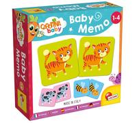 Lisciani - CAROTINA BABY- Baby Memo Les Animaux - Jeu de Mémoire Éducatif dès 1 An - 24 Cartes Illustrées pour Développer Réflexion, Langage et Mémoire Visuelle - Jeu Ludique pour Tout-Petits